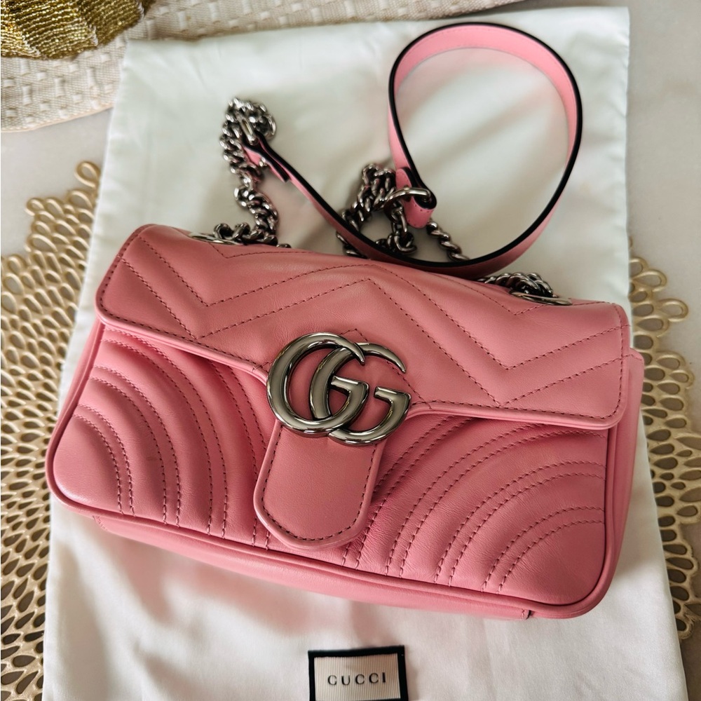 Gucci Pink Small marmont crosboddy Bag